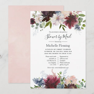Invitation Burgundy et Blush Baby ou Fête des mariées par la 