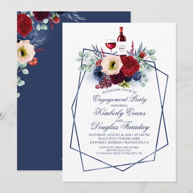 Invitation Burgundy et la Marine Wine Tasting Party (Devant / Derrière)