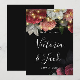 Invitation Burgundy Floral Rustic string lig enregistrer les 