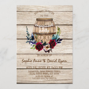 Invitation Burgundy Floral Vin Barrel