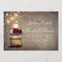 Burgundy Floral Vin Barrel Lanterne Russe Mariage