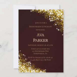 Invitation Burgundy Gold Flourish Parties scintillant Bridesm