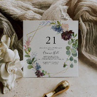 Burgundy Gold Geometry 21e fête d'anniversaire