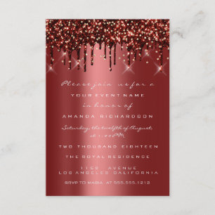 Invitation Burgundy Gold Glitter Drips Bridal Douzième