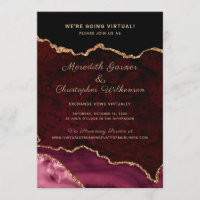 Burgundy Gold Parties scintillant Agate Mariage vi