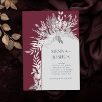 Burgundy Grey Elegant Mariage d'arc botanique
