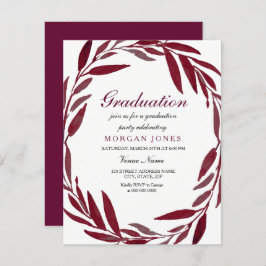 Invitation Burgundy Leaf Wreath Party