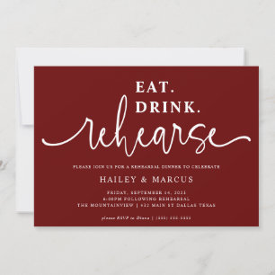 Invitation Burgundy Manger Boire Reprendre Dîner De Répétitio
