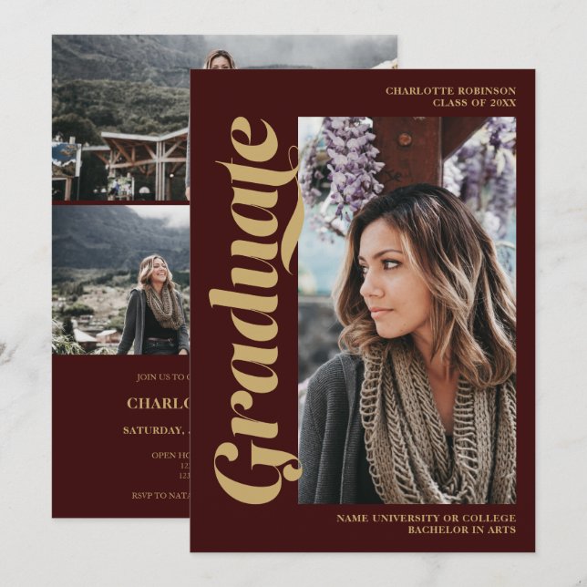 Invitation Burgundy médaillé d'or (Devant / Derrière)