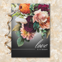 Burgundy Orange Floral Love est en Fleur Douche