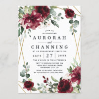 Burgundy Red Blush Gold Green Party