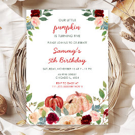 Invitation Burgundy Red et Blush Citrouille fête d'anniversai