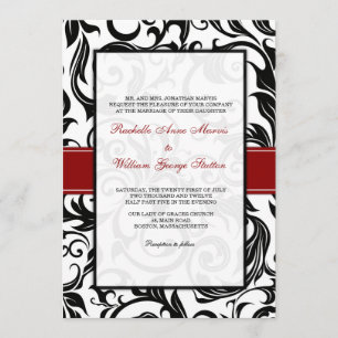 Invitation Burgundy Swirl