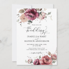 Invitation Burgundy Terracotta Fall All In 1 QR Code Mariage