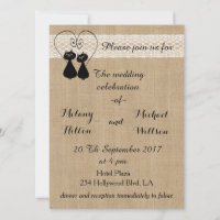 Burlap rustique drôles chats en amour mariage