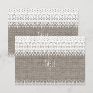 Invitation Burlap rustique & Elegant Mariage de dentelle Numé