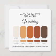 Burnt Orange Deep Rust Fall Wedding Palette Card