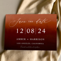 Burnt orange ombre noir glamor boho sauver la date