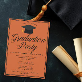 Invitation Burnt Orange Personnalisé 2025 Graduation Party