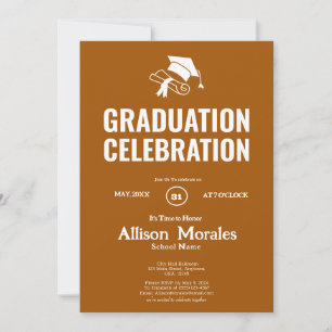 Invitation Burnt Sienna Classique Simple Classic Graduation