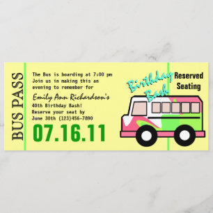 Invitation Bus Pass Anniversaire