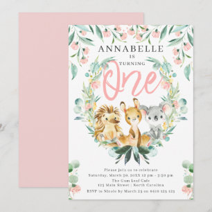 Invitation Bush Safari 1ère Fille Anniversaire
