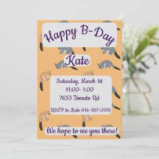 Invitation Bushy Tail Possums Happy Birthday