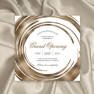 Invitation Business Grand Ouverture Chic Elegant Gold Glitter