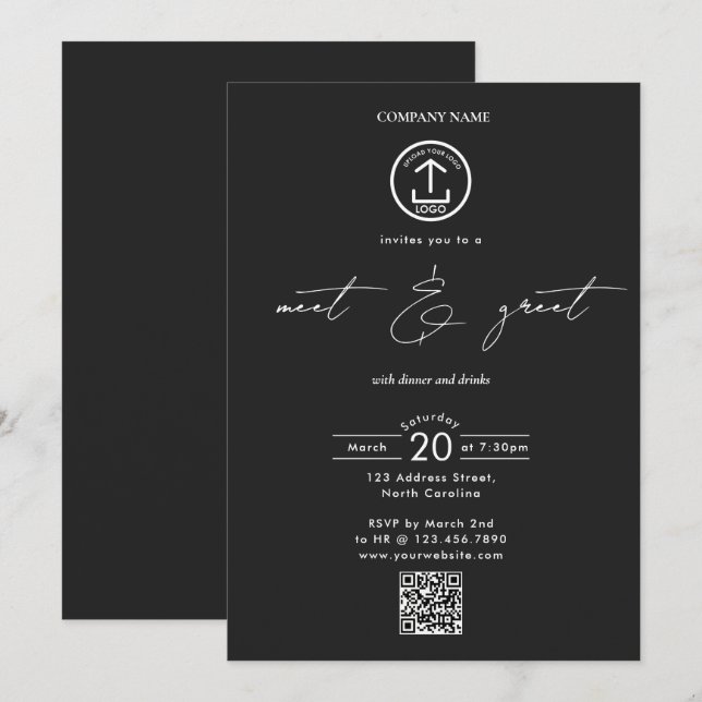 Invitation Business Networking Dinner Event Logo Script (Devant / Derrière)