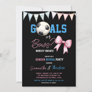 Invitation Buts ou Bows Garçon ou Fille Football Sexe Révéler
