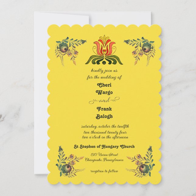 Invitation Buttercup Gold Affarian Wedding Invite (Devant)