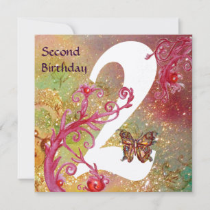 Invitation BUTTERFER DANS SPARKLES Deuxième Anniversaire de l