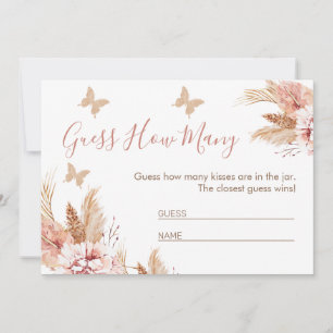 Invitation Butterfly Baisers Baby shower Devinez Combien De J