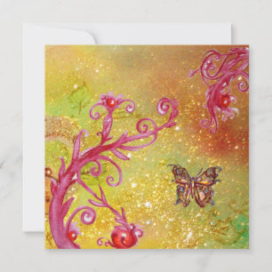 Invitation BUTTERFLY IN SPARKLES 2, Soirée de mariage élégant