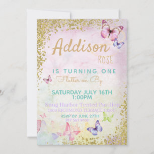 Invitation Butterfly Pastel Birthday