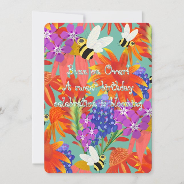 Invitation BuzzAmongBlooms_Editable Enfants (Devant)