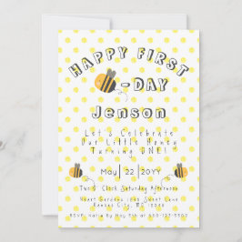 Invitation Buzzing avec Celebration Honey Bee First Birthday