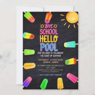 Invitation Bye école bonjour piscine