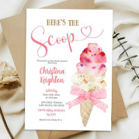 C6 rose fille Baby shower de crème glacée