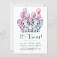 C’est Twins Boy Girl Elephant Balloon Baby shower
