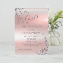 C’est une Baby shower métallique rose de FILLE par