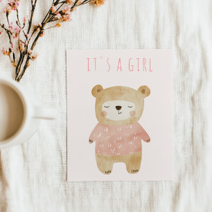 Invitation C’est une fille endormie mignonne Baby shower rose