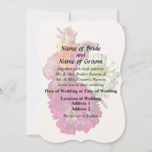 Invitation c_ZinniaCouleursMélangéesBouquet de Zinnia Mariage