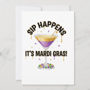 Invitation Ça arrive C'est Mardi Gras T-shirt de fête rigolo