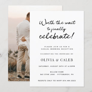 Invitation Ça vaut la peine d'attendre de célébrer le mariage