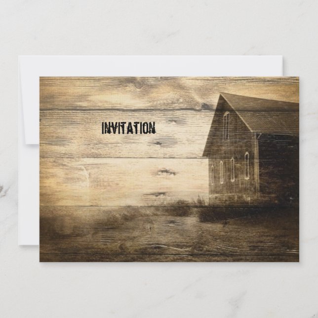 Invitation cabane primitive de l'ouest rural vieille grange f (Devant)