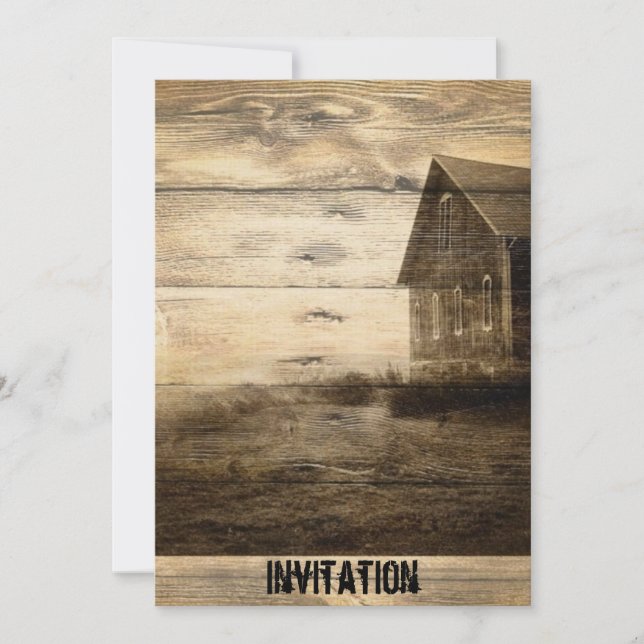 Invitation cabine primitif de pays de ferme de pays (Devant)