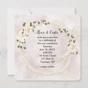 Invitation Câble Wreath et Bouquets Hydrangea