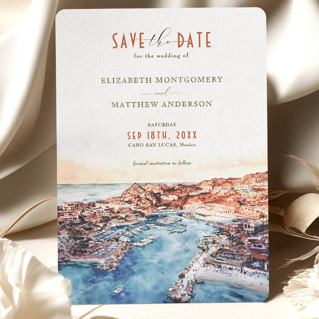 Invitation Cabo San Lucas Mexique Enregistrer la date Destina (Créateur téléchargé)