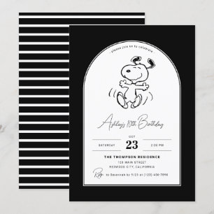 Invitation cacahuètes Danse Snoopy
